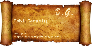Dabi Gergely névjegykártya